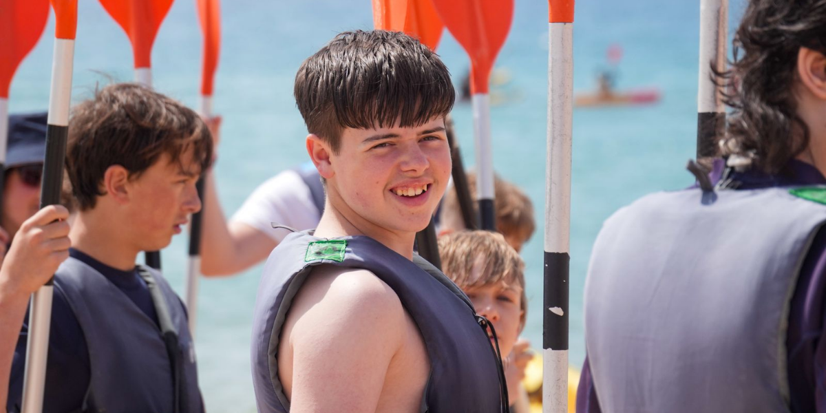 Boy Kayaking in Spain
